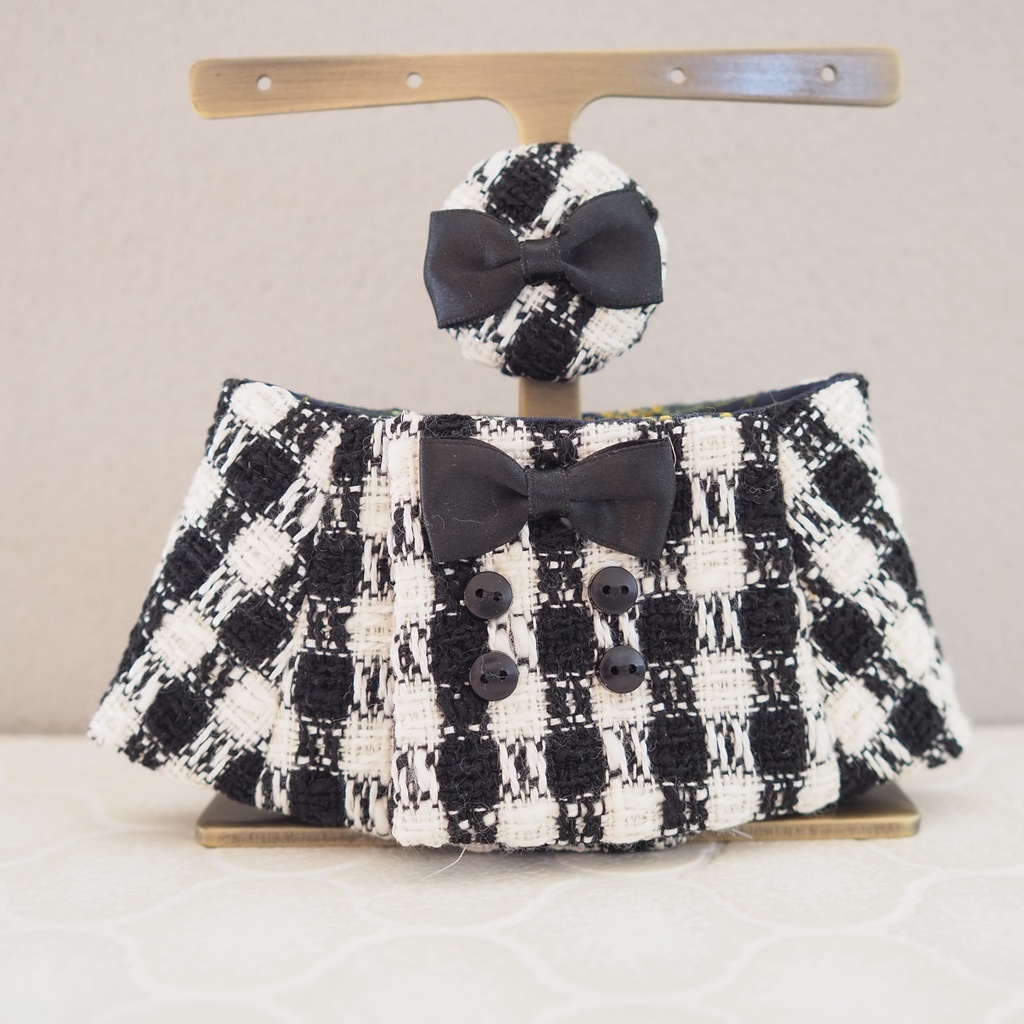 Aラインコート ツィード生地、ウール生地(おもちさんサイズ)