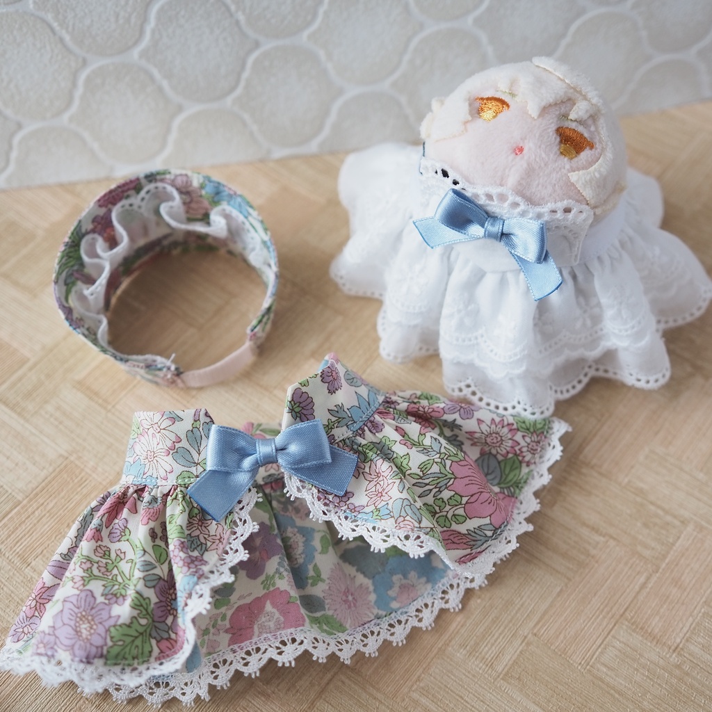 ボンネ付きお茶会ドレス(こもちさんサイズ)
