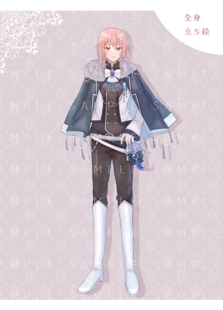 【TRPG】立ち絵素材_騎士/王子風な中性的な人物(表情差分10種あり)_ファンタジー02