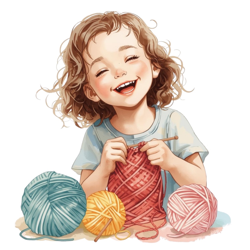 かぎ針編みシリーズ アンティーク水彩クリップアート(PNG透過・全12点)