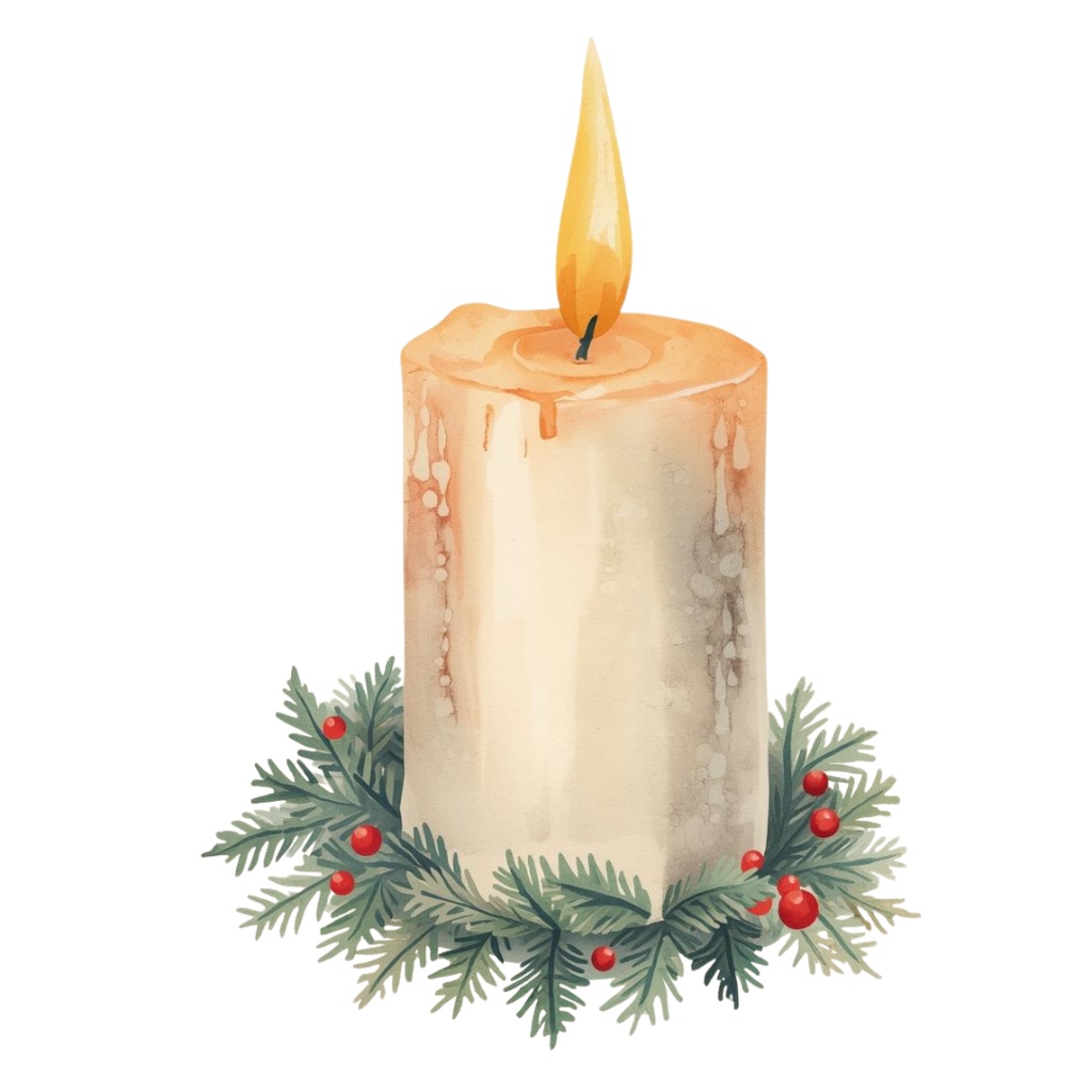 パステルアンティーク・クリスマス 水彩クリップアート20点セット(PNG)