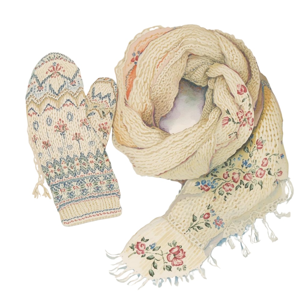 パステルアンティーク・クリスマス 水彩クリップアート20点セット(PNG)