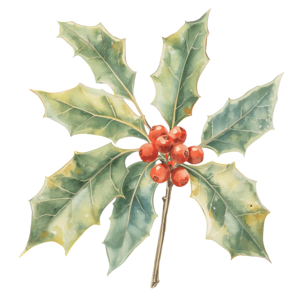 パステルアンティーク・クリスマス 水彩クリップアート20点セット(PNG)