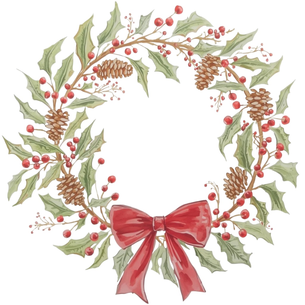 パステルアンティーク・クリスマス 水彩クリップアート20点セット(PNG)