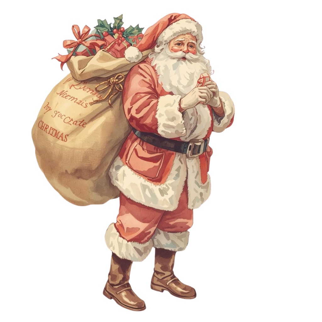 パステルアンティーク・クリスマス 水彩クリップアート20点セット(PNG)