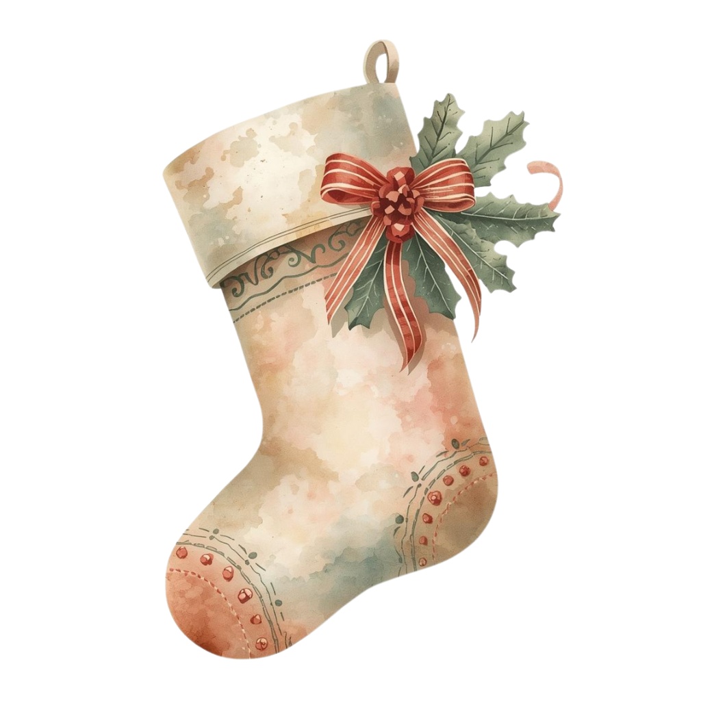 パステルアンティーク・クリスマス 水彩クリップアート20点セット(PNG)