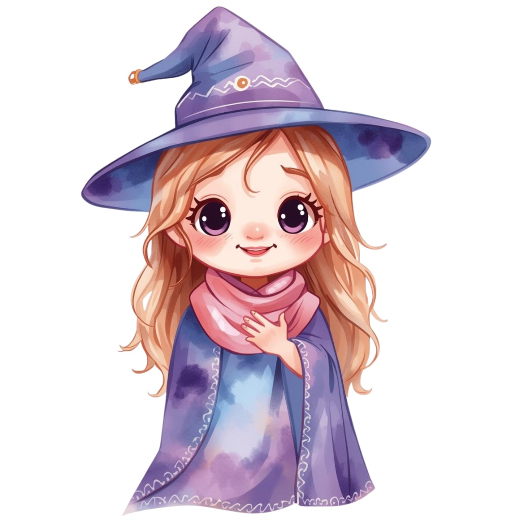 パステル水彩のかわいいハロウィーン クリップアートセット