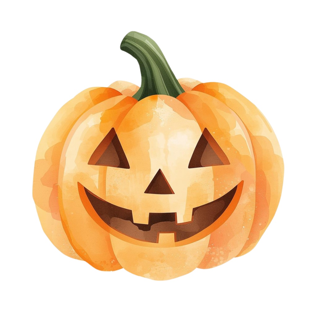 パステル水彩のかわいいハロウィーン クリップアートセット