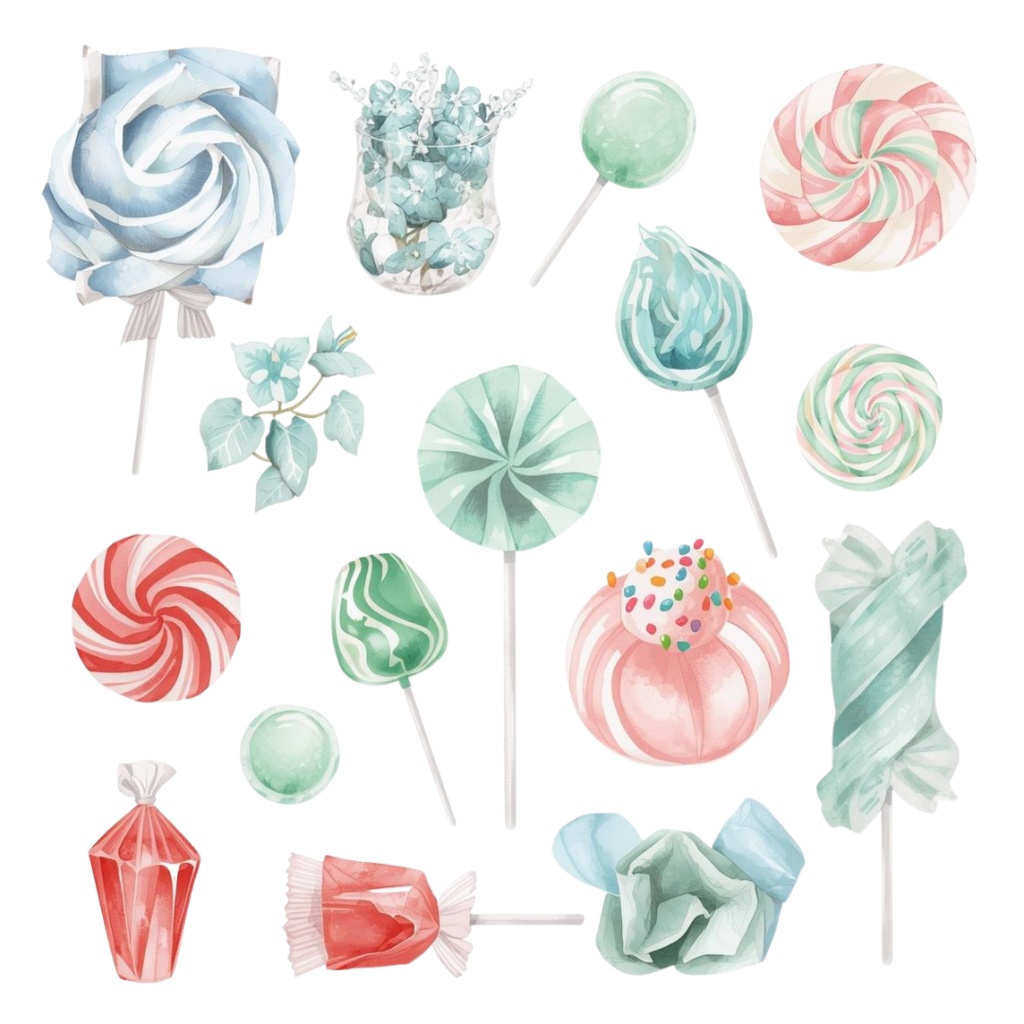 パステル水彩のかわいいハロウィーン クリップアートセット