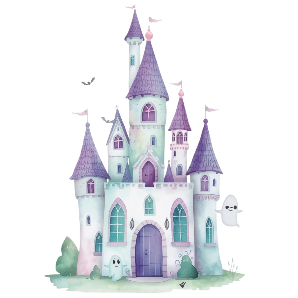 パステル水彩のかわいいハロウィーン クリップアートセット