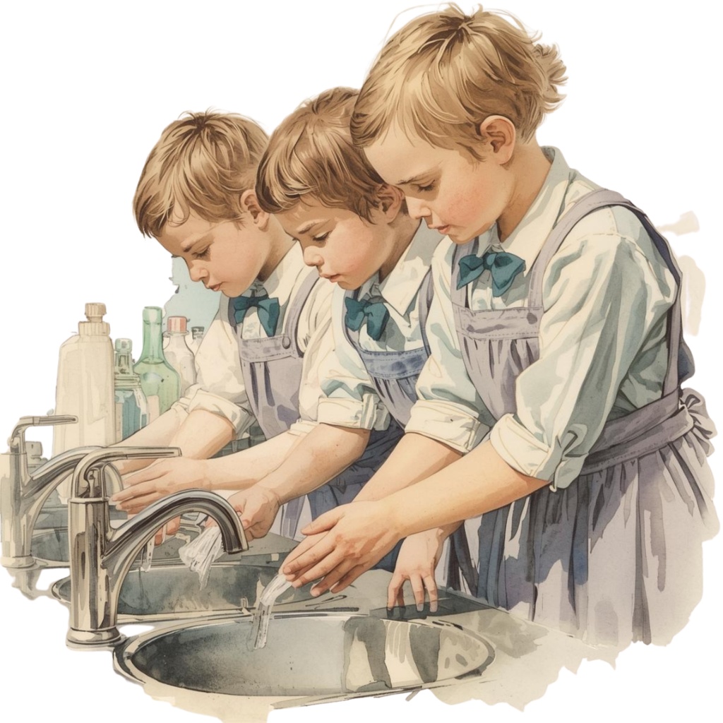 水彩 × パステル × ヴィンテージアメリカン 保育園クリップアート 25点セット(PNG)