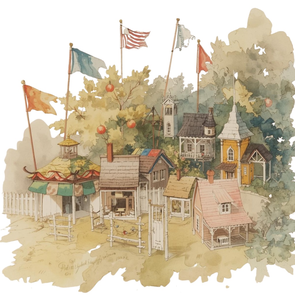 水彩 × パステル × ヴィンテージアメリカン 保育園クリップアート 25点セット(PNG)