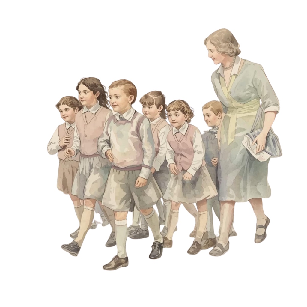 水彩 × パステル × ヴィンテージアメリカン 保育園クリップアート 25点セット(PNG)