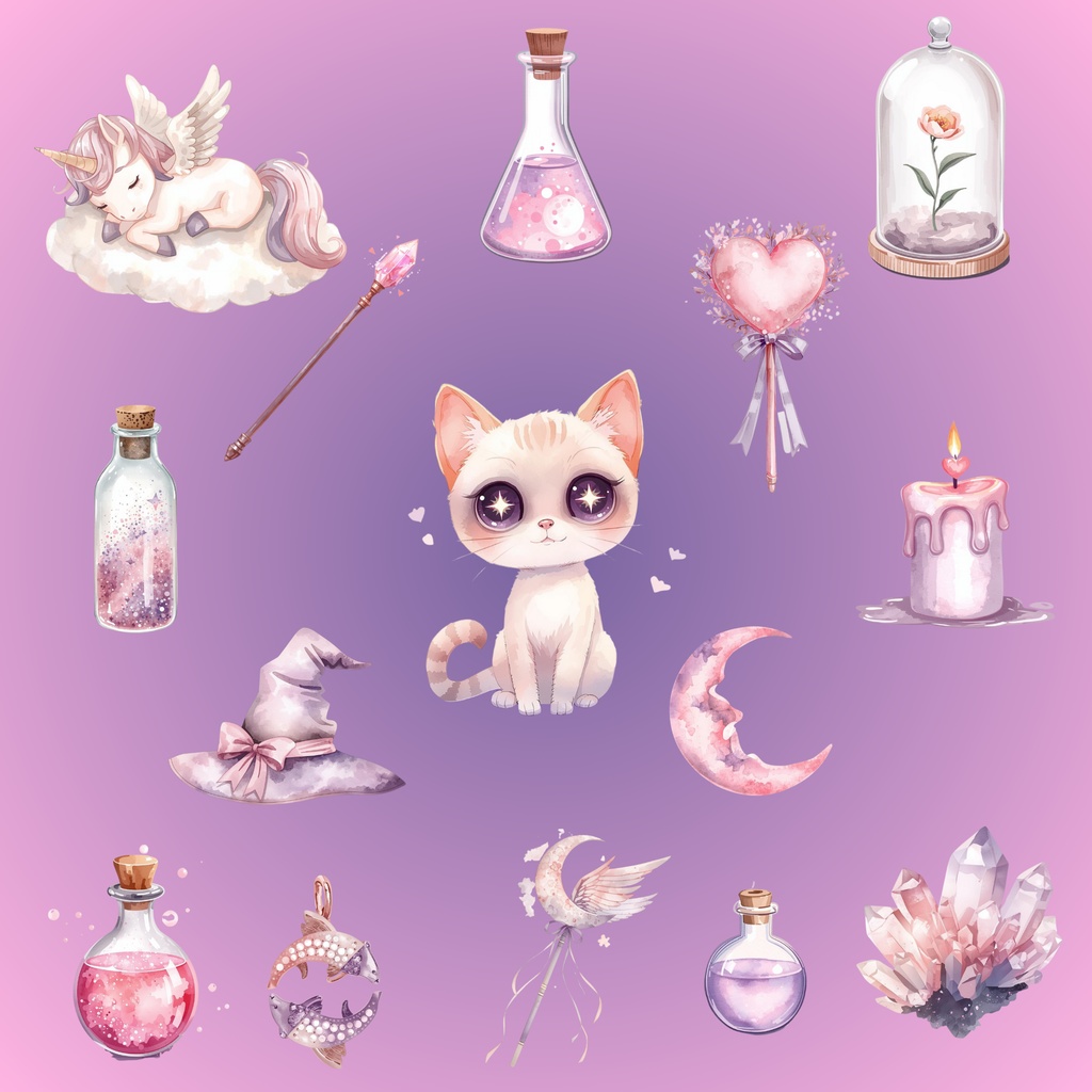 パステル魔女のアトリエ – 魔法アイテム30点セット