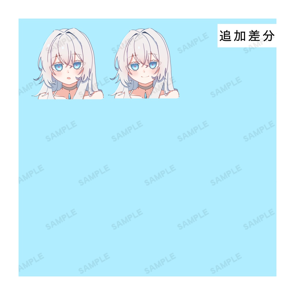 【無料】立ち絵素材1 白髪少女/影絵・瞳の色差分あり