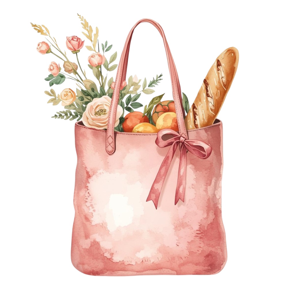 【マルシェ(買い物)シリーズ】マルシェ クリップアート素材(全10点/PNG/背景透過)