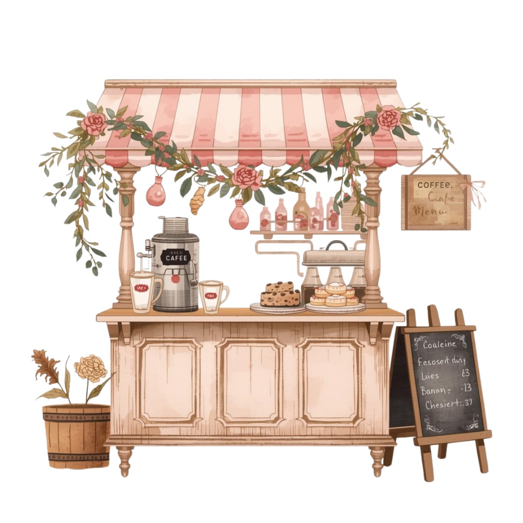 【マルシェ(買い物)シリーズ】マルシェ クリップアート素材(全10点/PNG/背景透過)