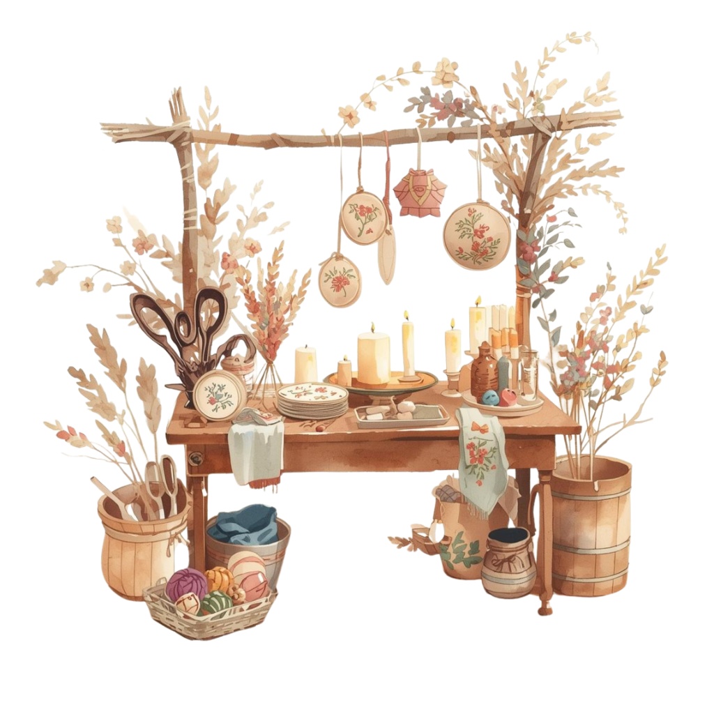 【マルシェ(買い物)シリーズ】マルシェ クリップアート素材(全10点/PNG/背景透過)