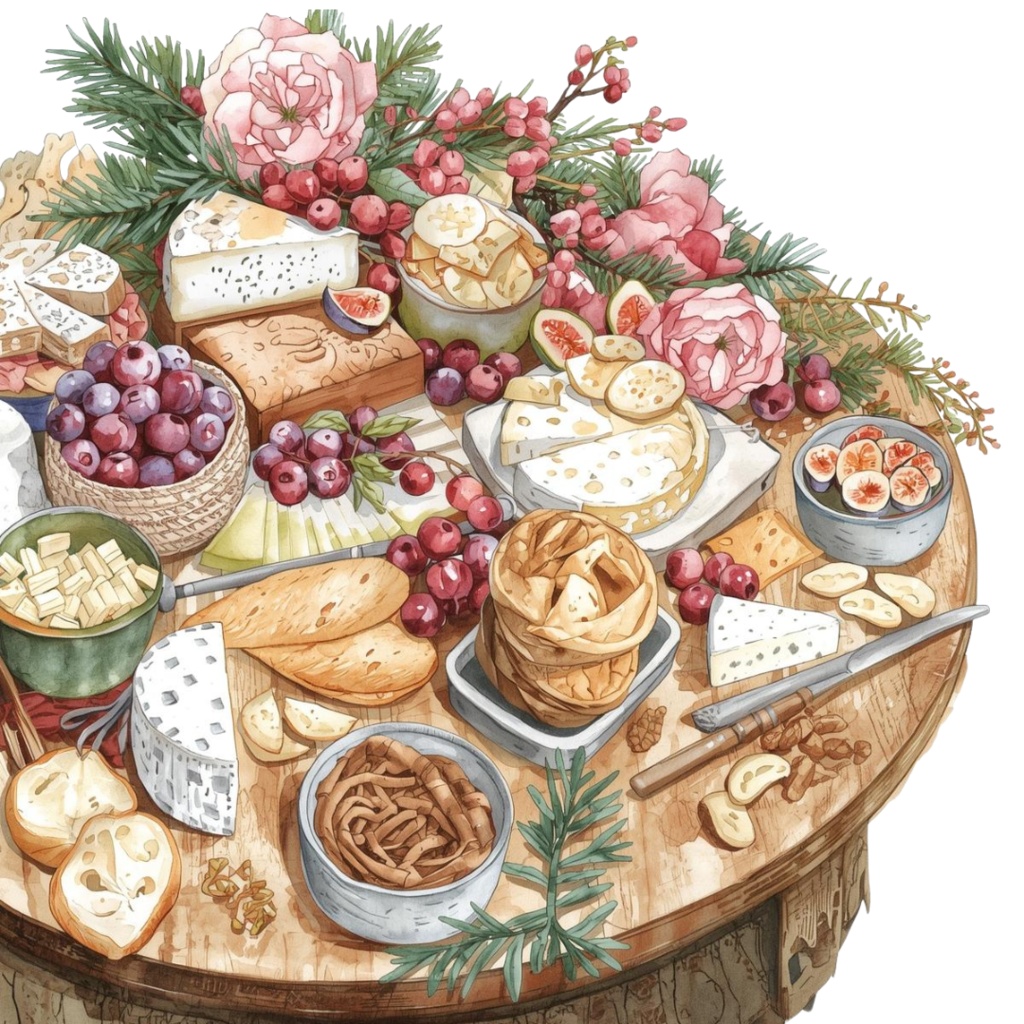 【大人かわいいクリスマスパティーシリーズ】クリップアート素材(全12点/PNG/背景透過)