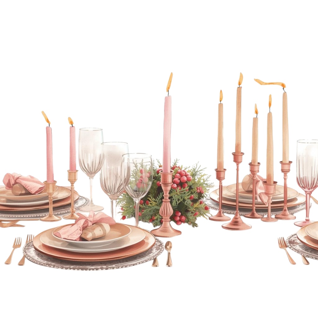 【大人かわいいクリスマスパティーシリーズ】クリップアート素材(全12点/PNG/背景透過)