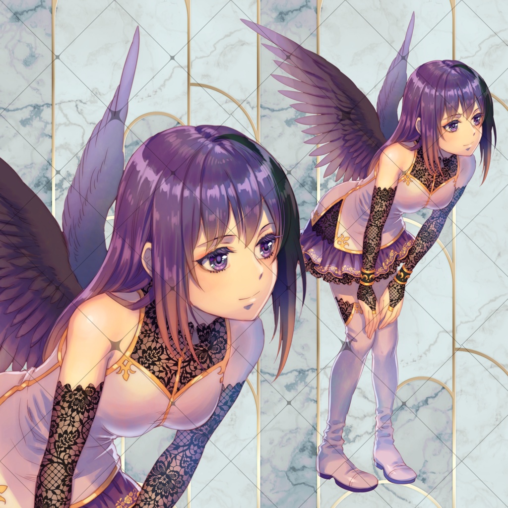 立ち絵素材 女性 羽根 ファンタジー