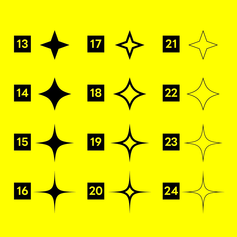 【フリー素材】幾何学模様:星素材