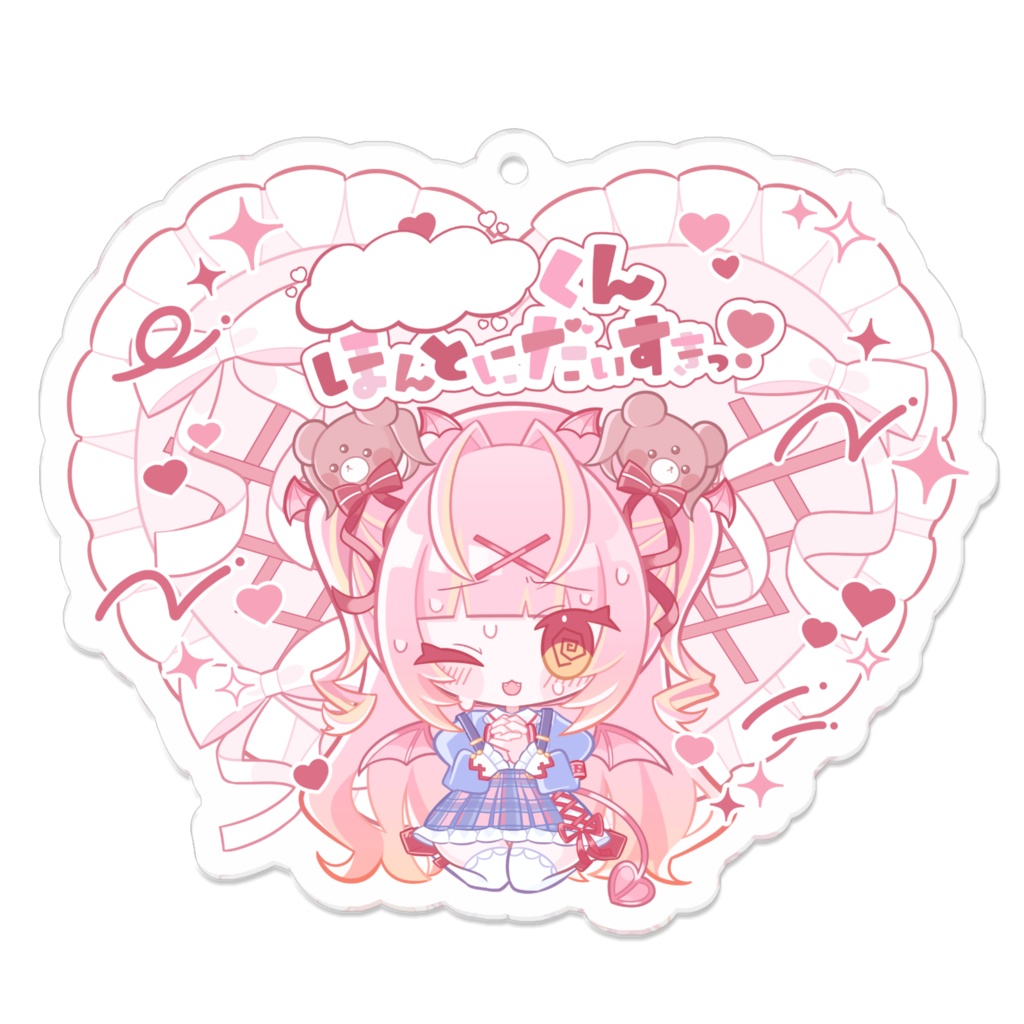 【4/19迄 受注販売】百々牙こよい♡3周年記念グッズ YouTueくんほんとに大好きっ!オーロラアクリルキーホルダー(ももがが直筆名入れするのだ!)