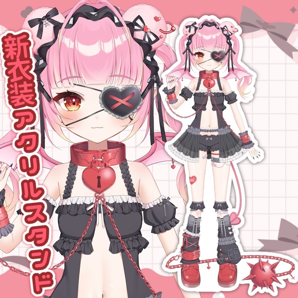 【4/19迄 受注販売】百々牙こよい♡4周年＆新衣装記念グッズ アクリルスタンド/黒