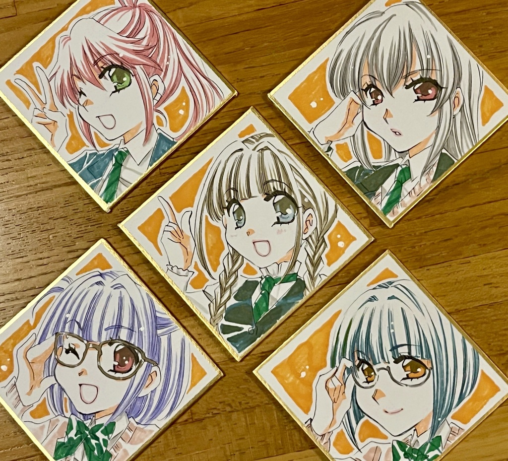 【COMITIA155新刊セット】「白百合高専魔法科の日常」+色紙原画4種