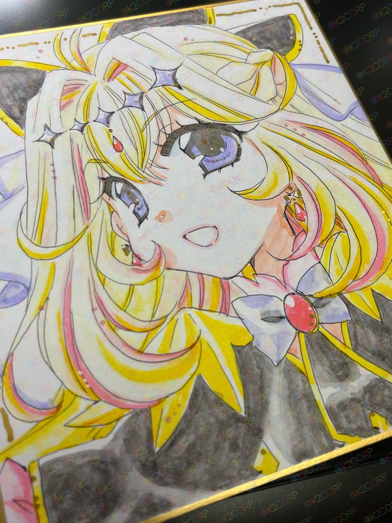 ◆5/24(日)21時オープン【たんプリ】色紙原画【森亜るるか】【キュアアルカナ・シャドウ】