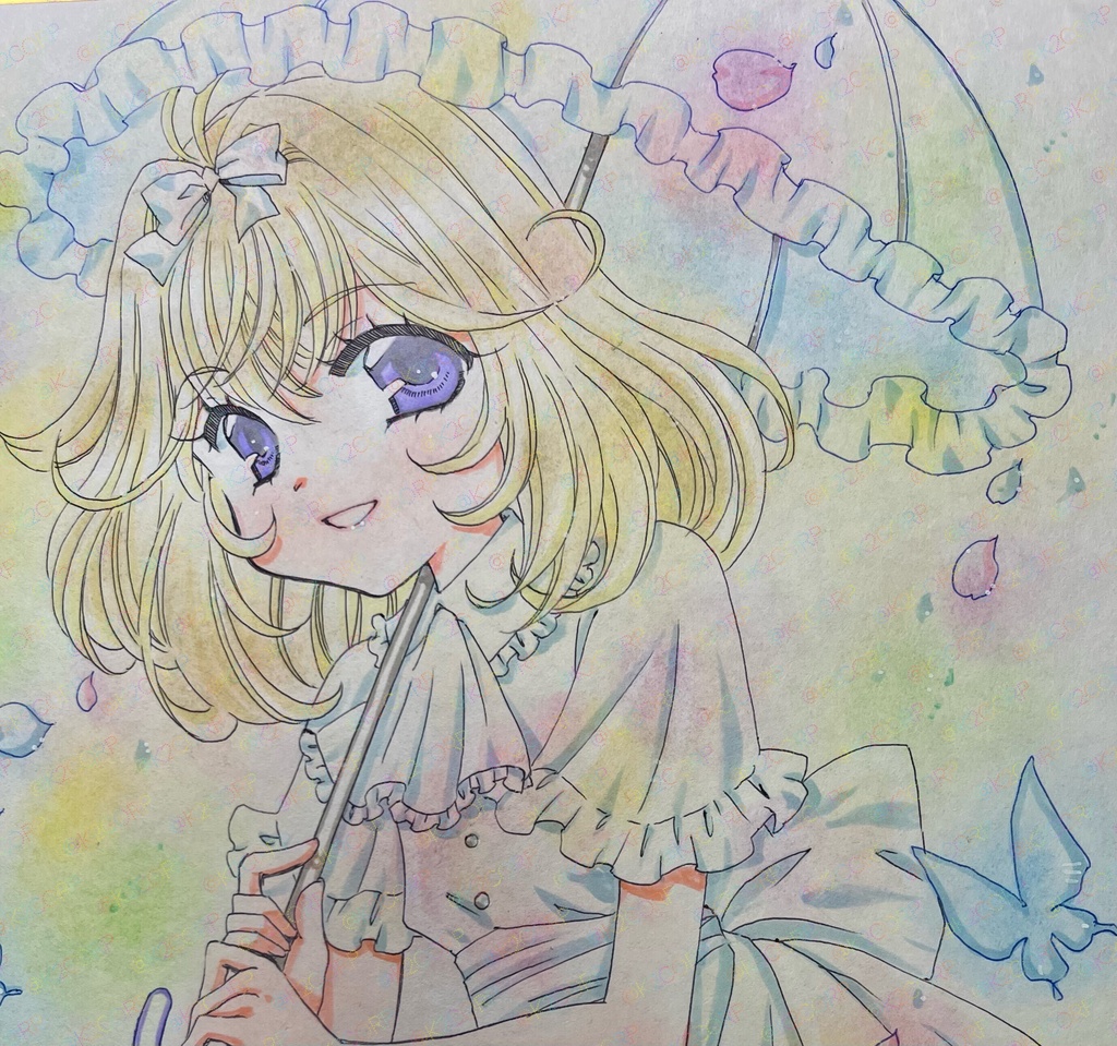 ◆5/24(日)21時オープン【たんプリ】色紙原画【森亜るるか】【キュアアルカナ・シャドウ】
