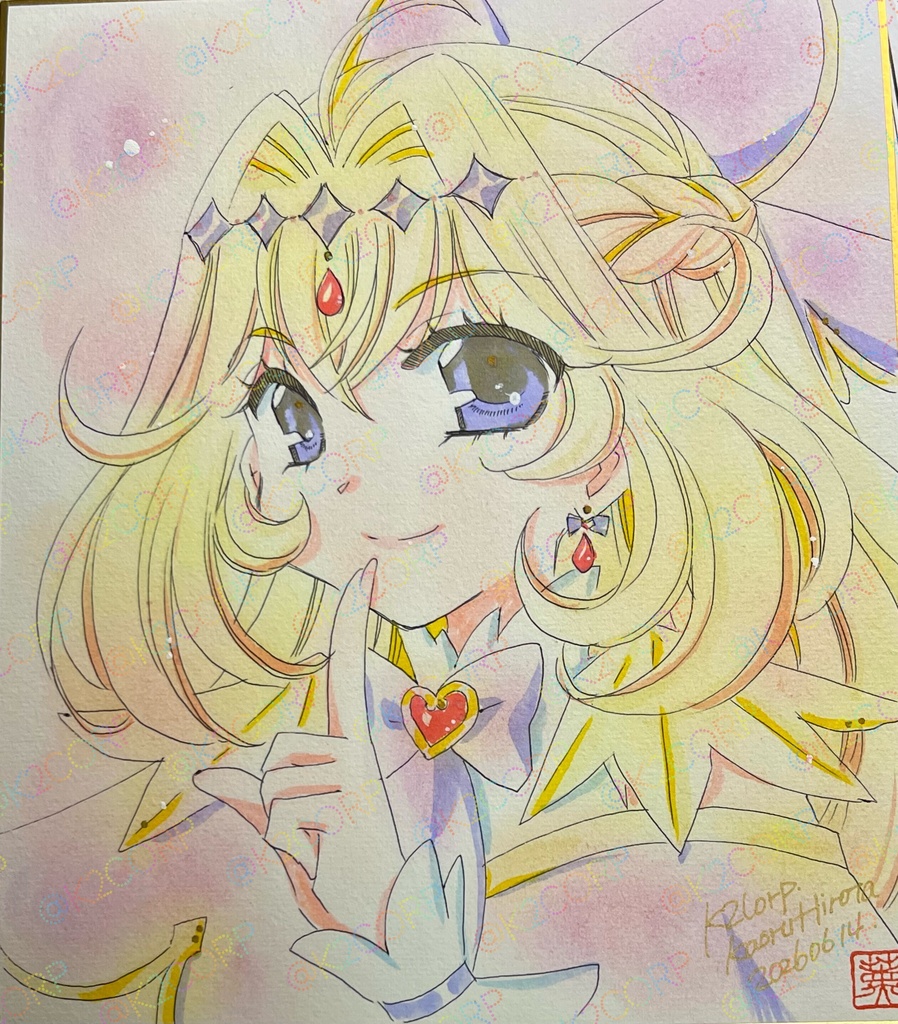 【名探偵プリキュア】色紙原画【中サイズ/BOOTH特典ポスカ付】