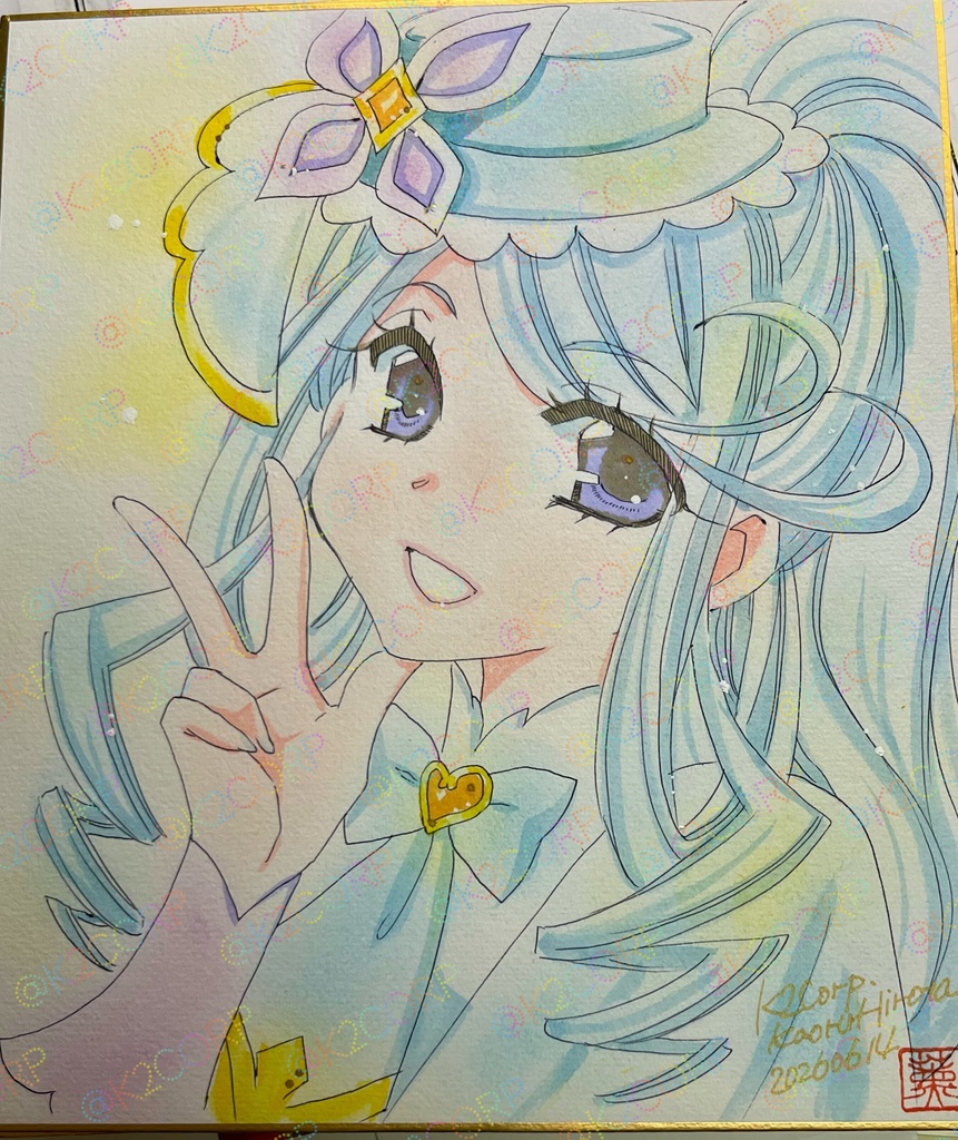 【名探偵プリキュア】色紙原画【中サイズ/BOOTH特典ポスカ付】