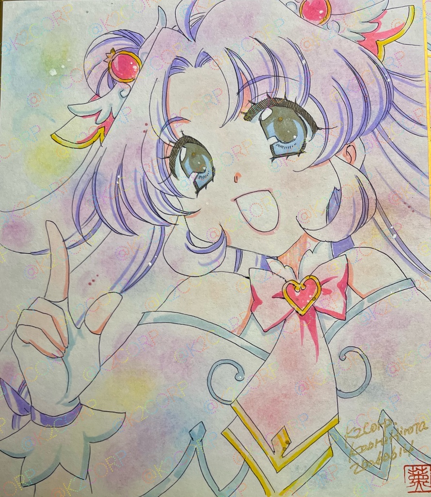 【名探偵プリキュア】色紙原画【中サイズ/BOOTH特典ポスカ付】