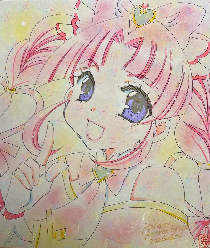 【名探偵プリキュア】色紙原画【中サイズ/BOOTH特典ポスカ付】