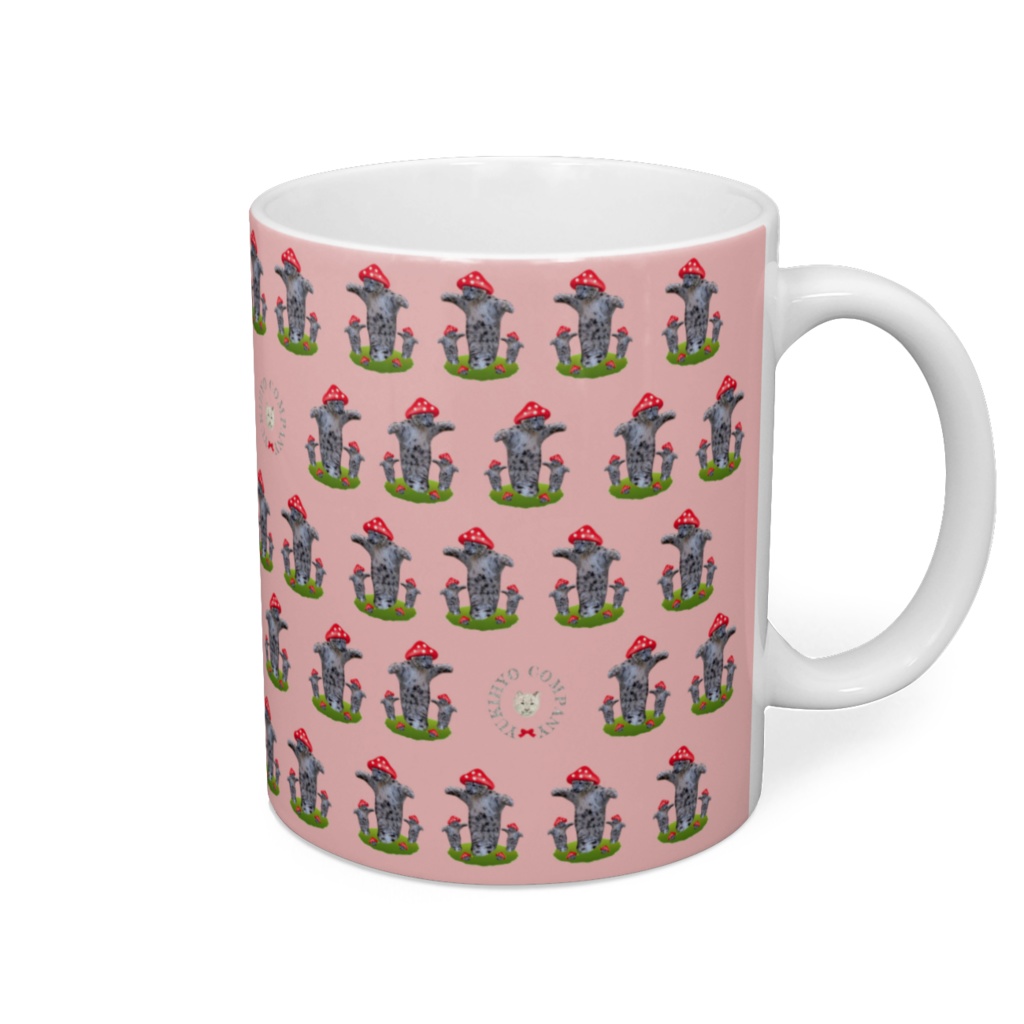 【受注生産】ユキヒョウマグカップ＜キノコダラケピンクver.＞