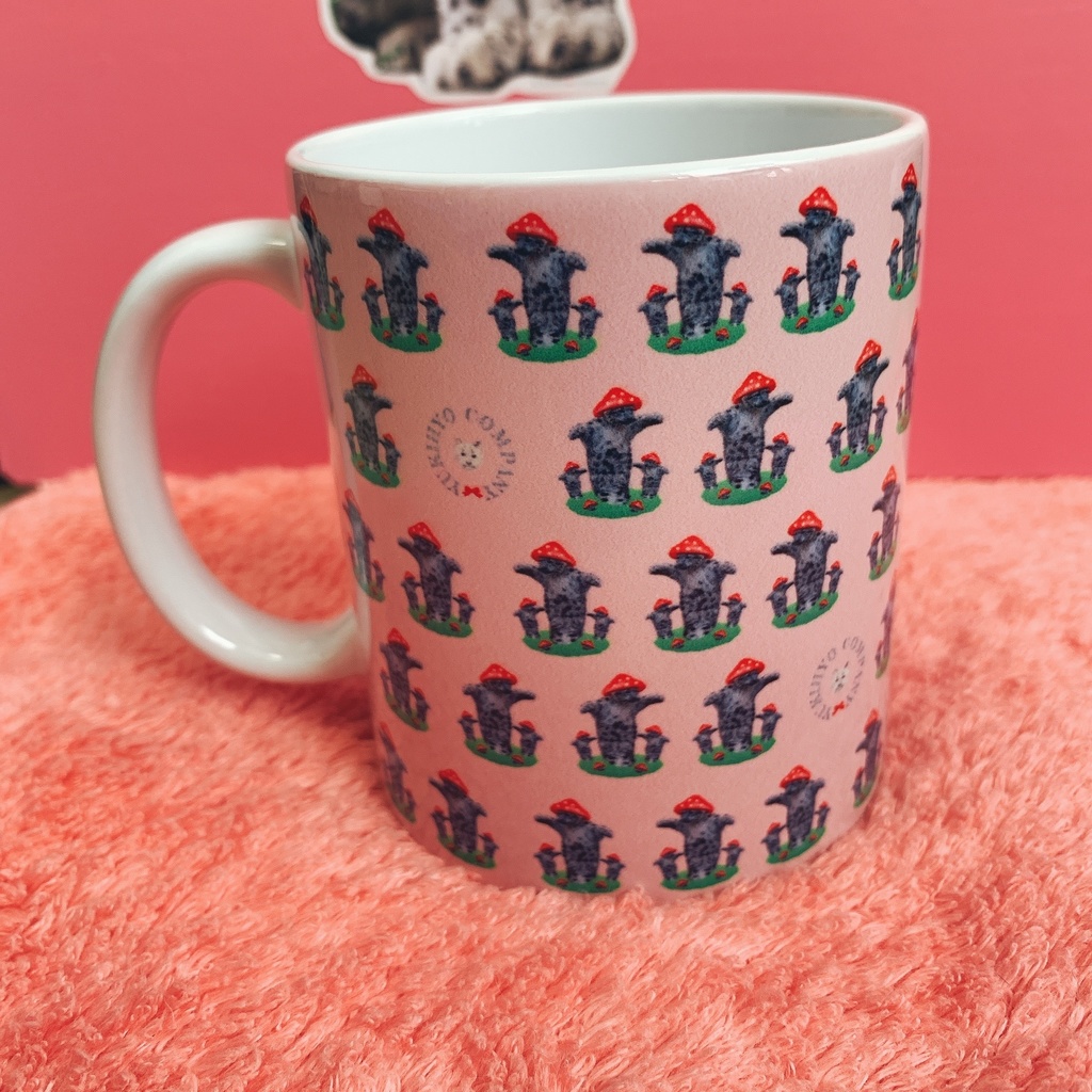 【受注生産】ユキヒョウマグカップ<キノコダラケピンクver.>