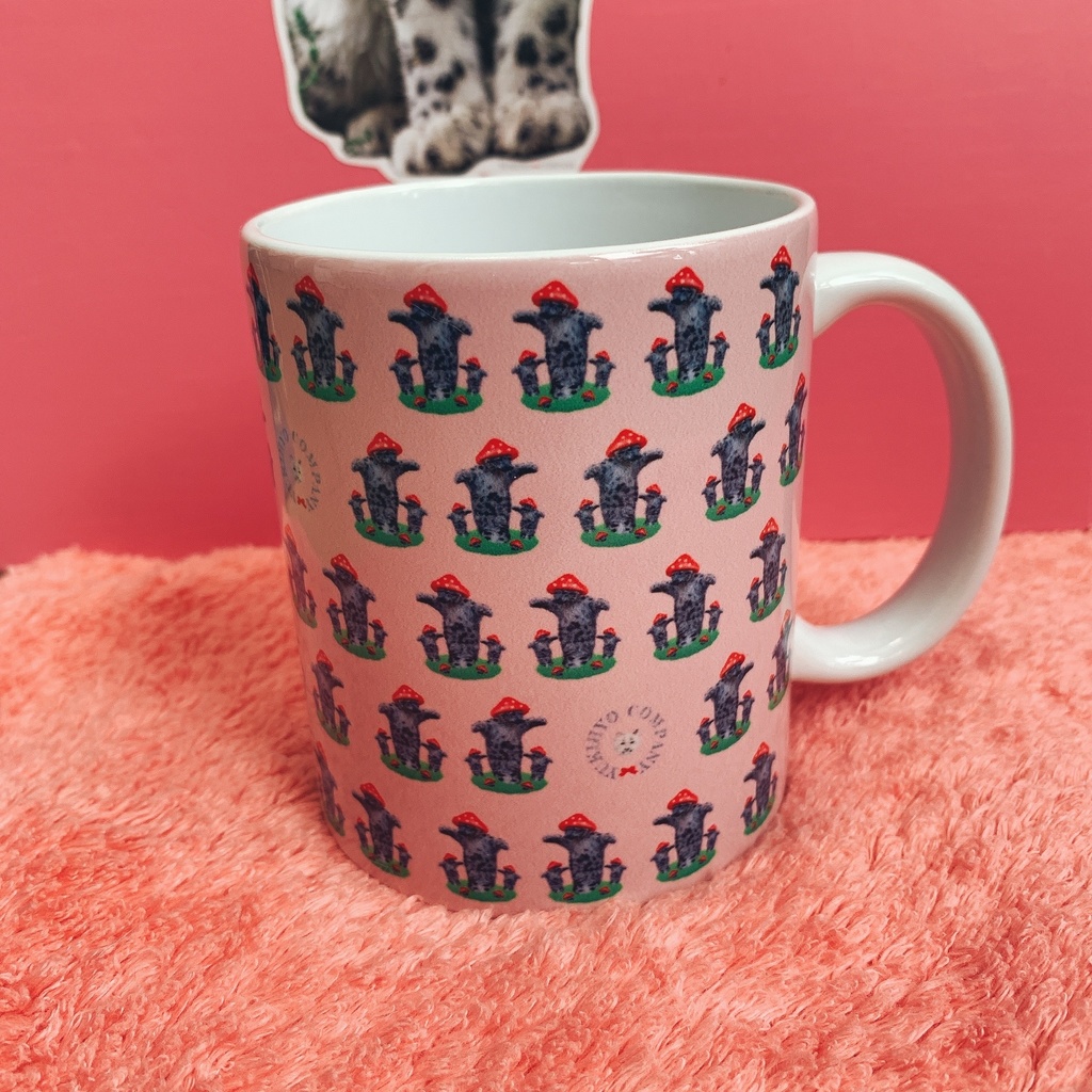 【受注生産】ユキヒョウマグカップ<キノコダラケピンクver.>