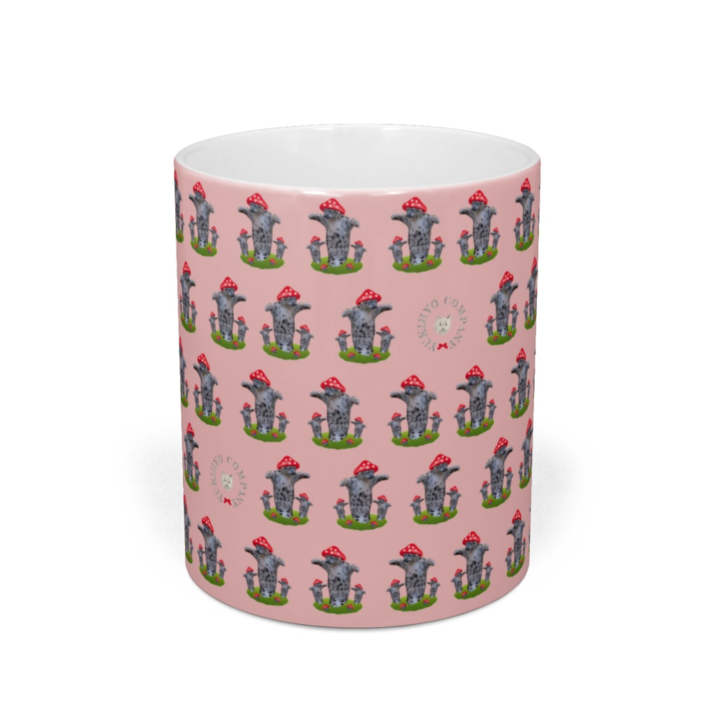 【受注生産】ユキヒョウマグカップ<キノコダラケピンクver.>