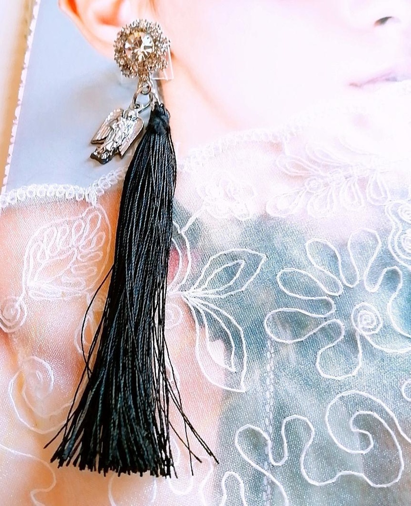 天使 ガブリエルのお守り ロングタッセルイヤリング