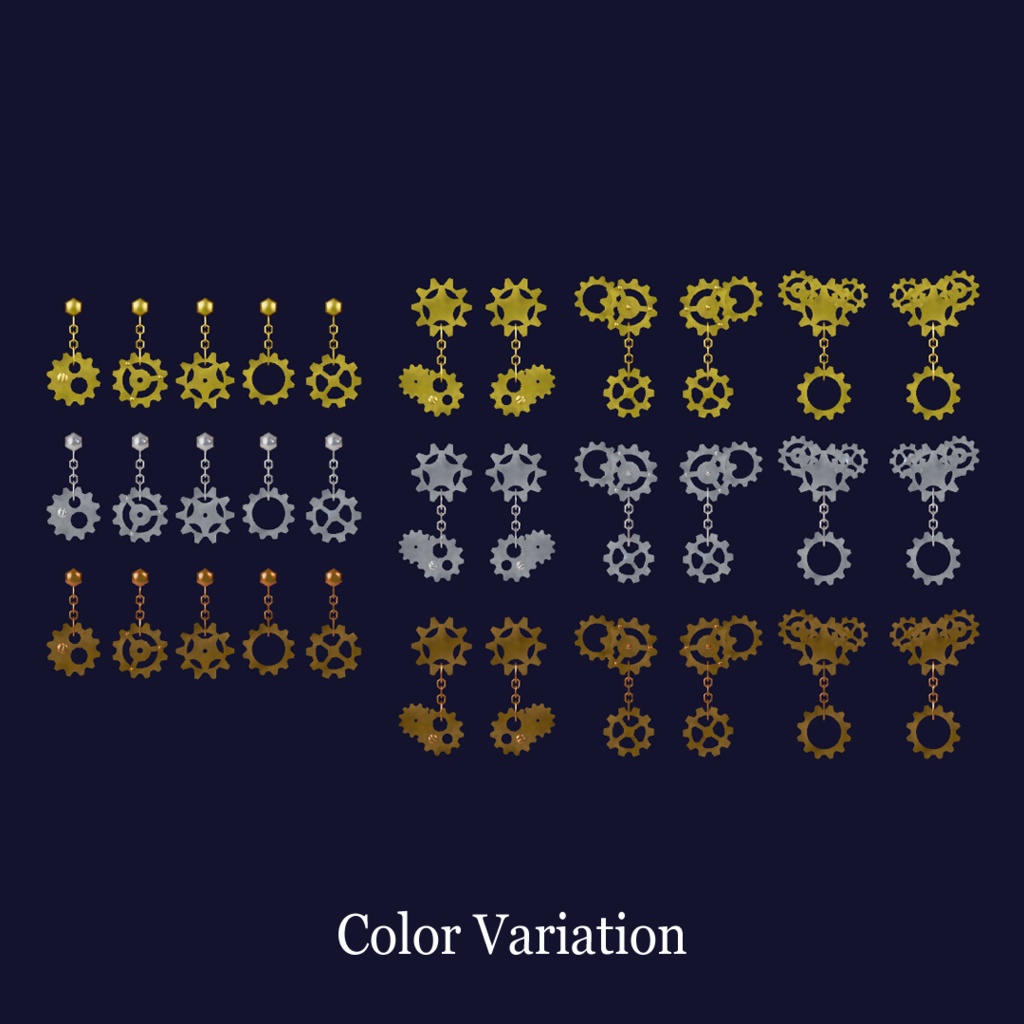 歯車のイヤリング【VRChat想定】