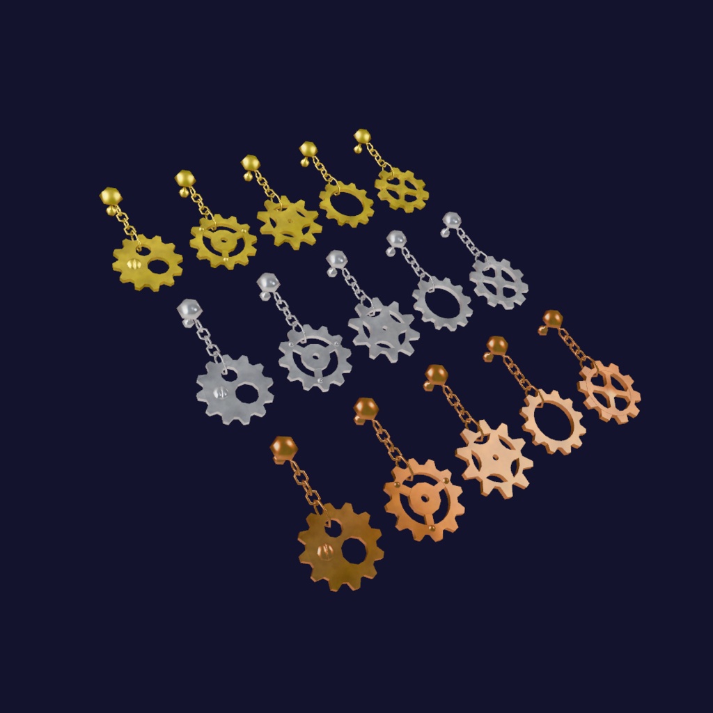 歯車のイヤリング【VRChat想定】