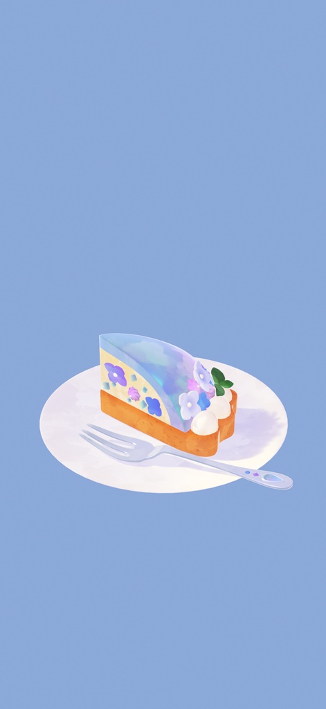 【無料スマホ壁紙】あじさいのケーキ