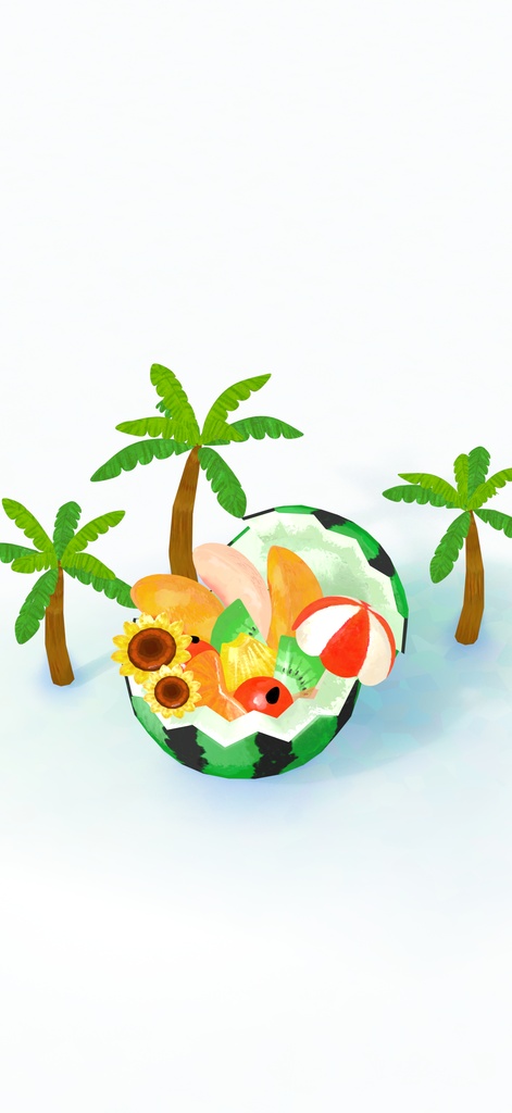 【無料スマホ壁紙】スイカのフルーツポンチ
