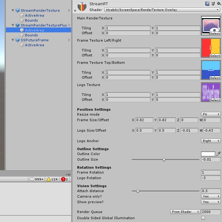 【VRC向け】SSPictureFrame (StreamRenderTextureシェーダー)