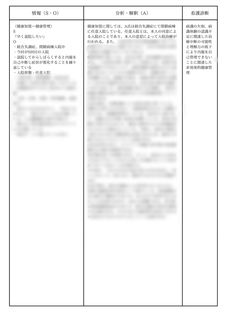 統合失調症患者 ゴードン11項目アセスメント 看護計画 関連図資料 - 健康/医学