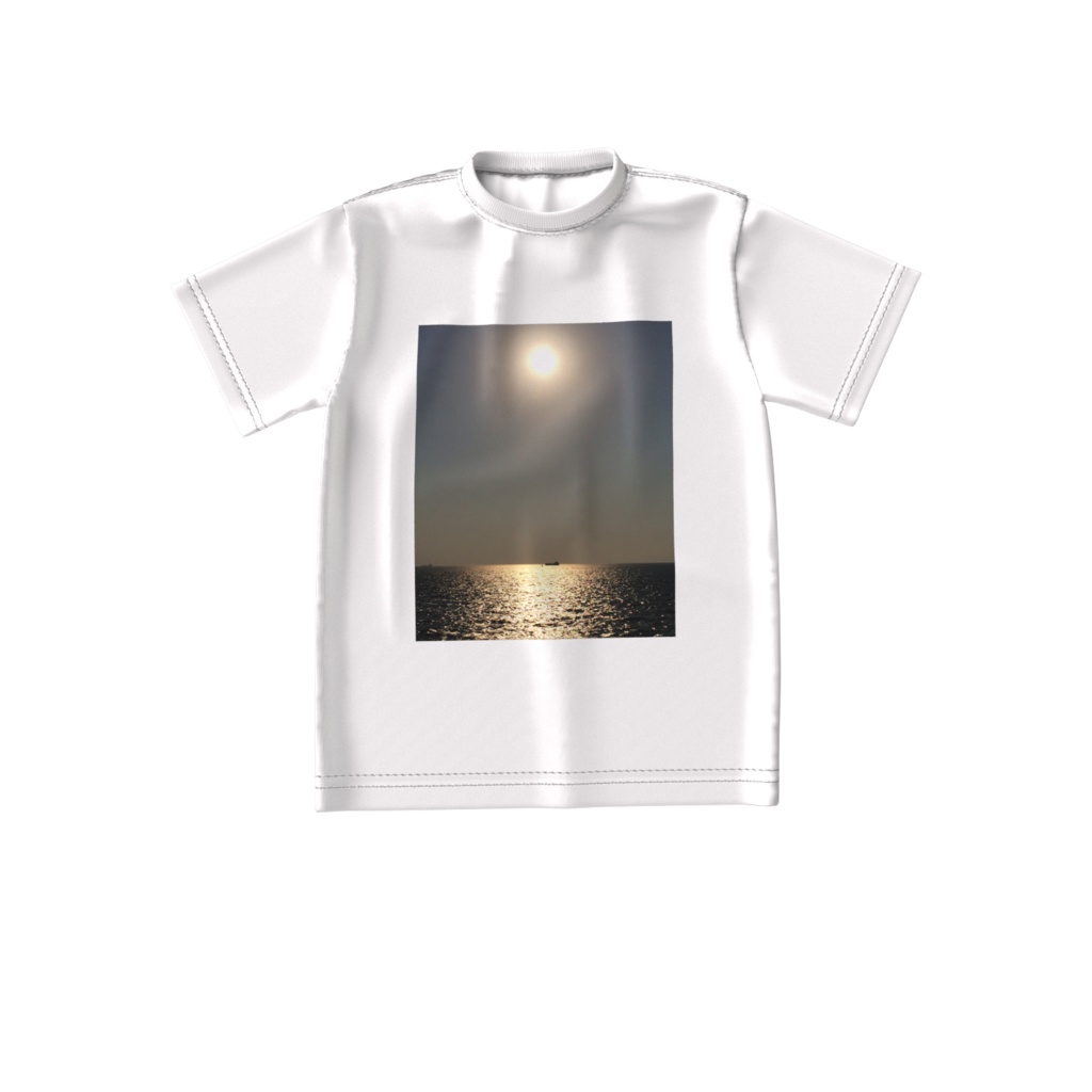 海の夕日プリントTシャツ(ビッグシルエットT)