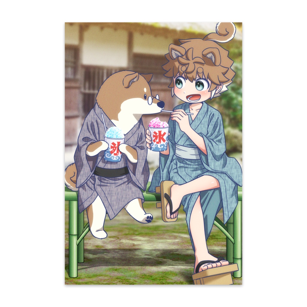 浴衣でシバとシパソくん！