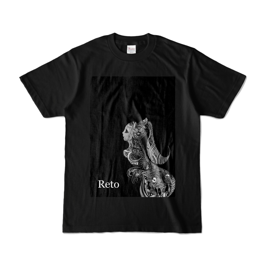【Reto】MIIKE -Tシャツ -色- ブラック 黒- フルカラー正面プリント　/  [Reto] MIIKE -T-shirt -Color- Black-Full color front print /