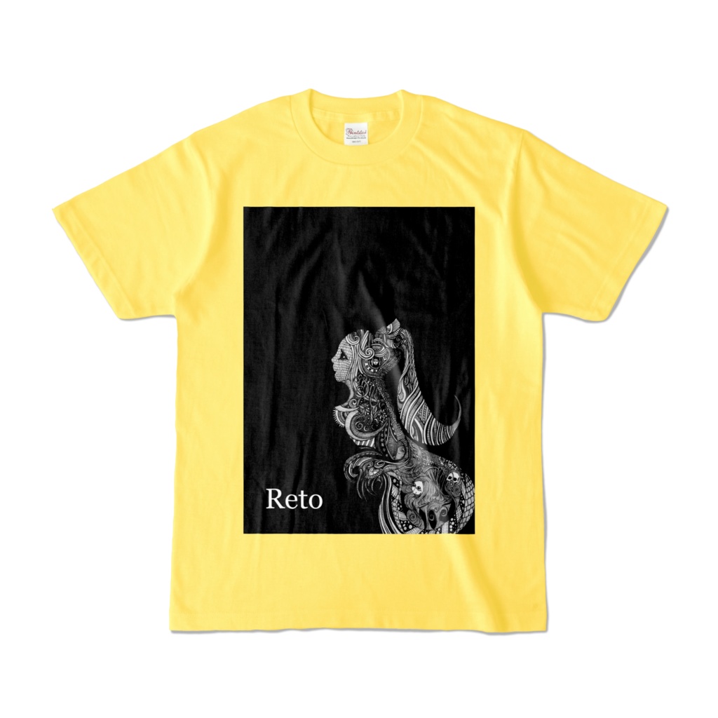 【Reto】MIIKE -Tシャツ -色- イエロー黄色- フルカラー正面プリント　/  [Reto] MIIKE -T-shirt -Color- Yellow-Full color front print /